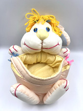 Vintage Puffalump Nylon Bunny Easter Basket Plush