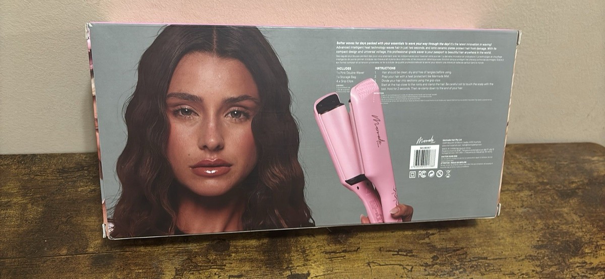 MERMADE MY WAVE KIT-Pink double Hair Waver 1 inch barrels+4  display picture 1