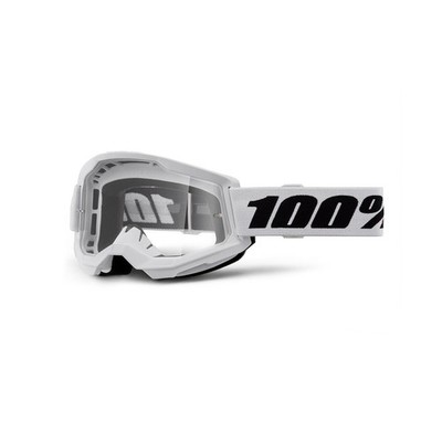 100% Strata 2 Goggle - Clear Lens FA23 white 