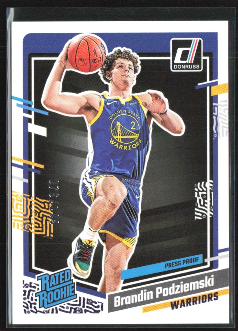 Brandin Podziemski 2023-24 Donruss Silver Press Proof RC /199 #249 Golden State
