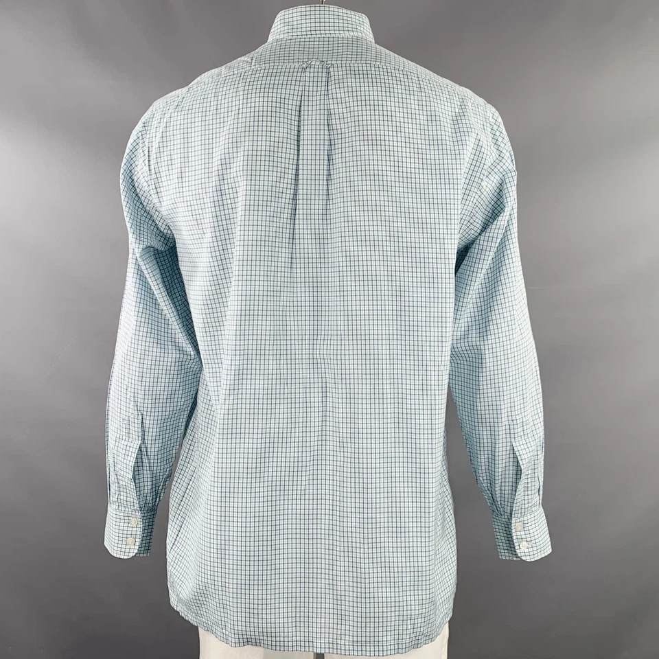 Camisa manga larga de algodón a cuadros blanca azul verde talla M/L CHARVET Foto 4 de 4
