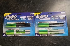 2 Packs  Expo Mixed Marker Set Wet Erase  Dry Erase Green 8 Markers Total NEW