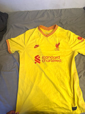 Nike Liverpool FC Soccer Jersey Shirt Yellow/Red Standard Chartered