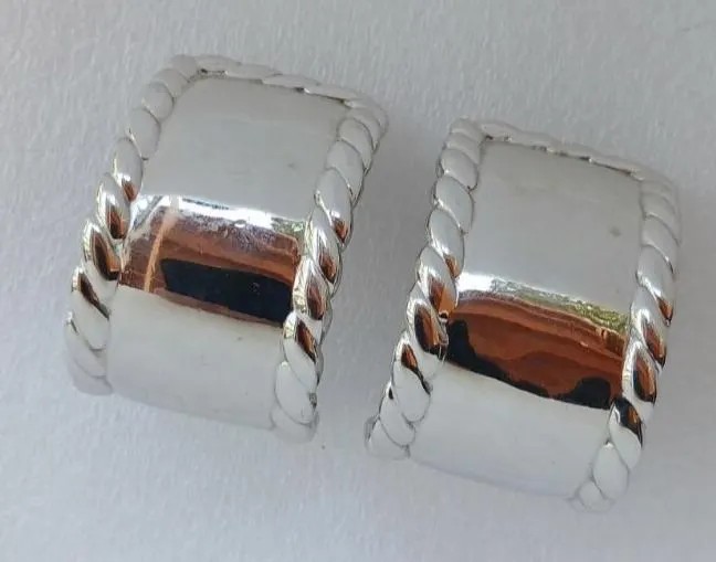 Vintage Givenchy Silver Tone Clip-On Earrings 1980s Designer 37.4g thumbnail 7