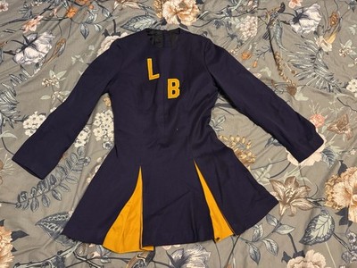 Vintage Cheerleader Outfit  LB Blue Yellow Small Rip See Pic