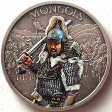 Eastern Caribbean States 1 DOLLAR 2021 Ancient Warriors-MONGOLS Antique finish