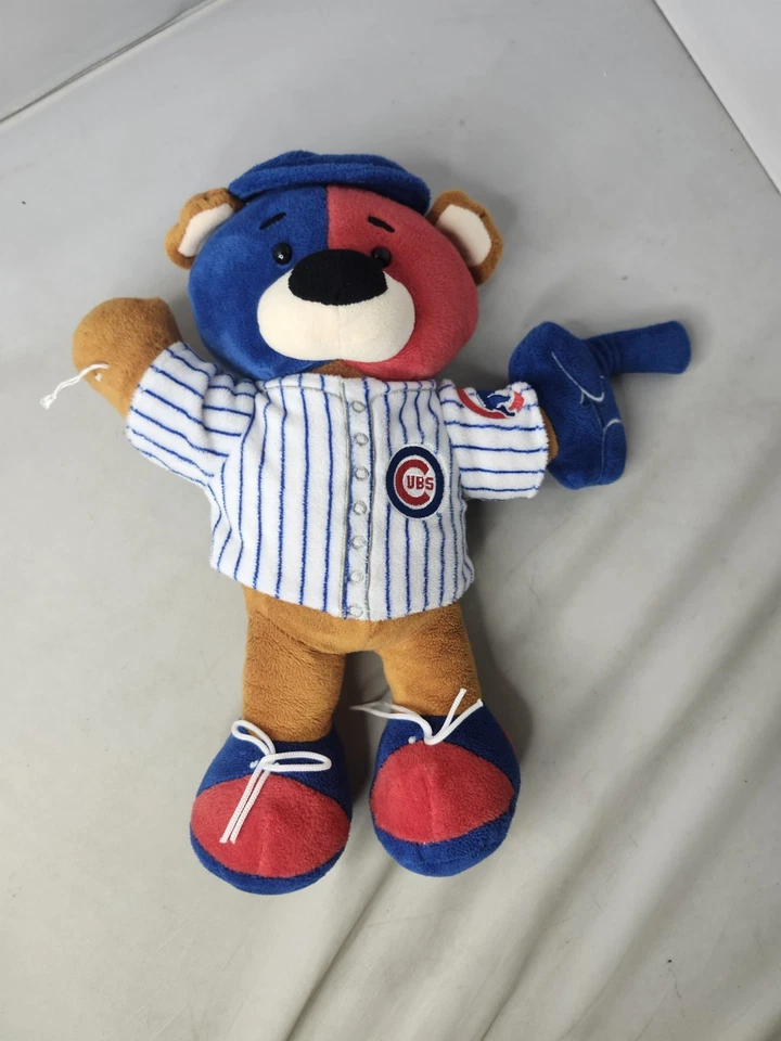 Juguete de peluche de animales de peluche decoración deportiva de béisbol oso fanático de los Chicago Cubs de 11" Foto 4 de 4