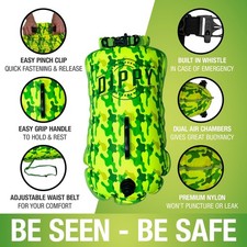 DIPPY Swim Buoy for Open Water Swimmers  28L Waterproof Dry Bag Tow Float