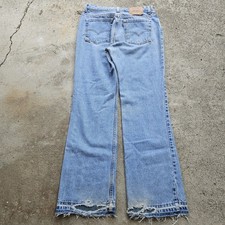 Vintage Women's Levi's Made In USA 517 Boot Cut 13 Jr 32x32 Blue Jeans 90s Denim