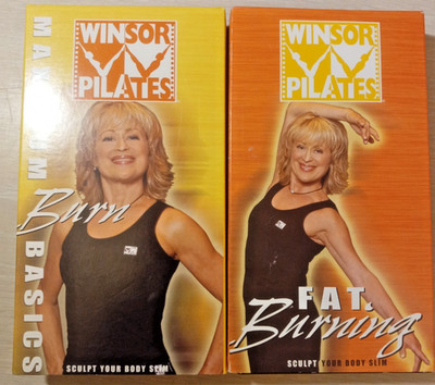 2 Windsor Pilates VHS Tape Maximum Burn Basics & Fat Burning with Mari Winsor
