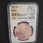 1923 Peace Dollar NGC MS 63 Silver Coin Uncirculated Philadelphia
