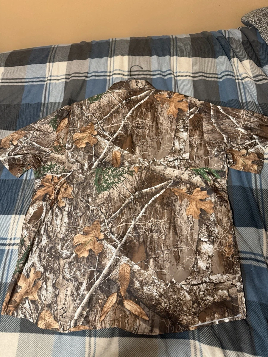 Camisa de pesca Magellan para exteriores que absorbe la humedad 2xL camuflada manga corta para hombre