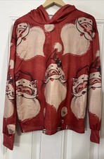 Merry Christmas Santa Hooded Sweatshirt Size Small