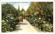 Santa Barbara Mission Walk California CA cross monk friar 1920s