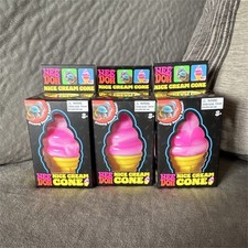 Nee Doh Nice Cream Cone Squish Tactile Squeeze Toy Pink Yellow MPN 26044NAB x3