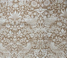 William Morris Strawerry Thief Pair Curtains Lined Neutral 46" W x 72" Drop