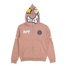 Glo Gang Coral Sand Xl Zip Up Hoodie (BROKEN ZIPPER!)