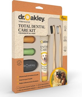 Total Dental Care Kit for Dogs: Peanut Butter Flavor - Toothpaste, Brushes, a...