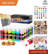 Acrylic Paint Set 36 Colors with 12 Brushes N...