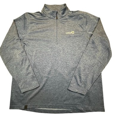 LinkedIn Employee Men 2XL Quarter Zip Pullover Blue Corporate Tech Workwear