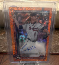 Topps 2025 Chrome Logofractor Rookie Auto Grant Holmes Braves Orange /25 #RA-GH
