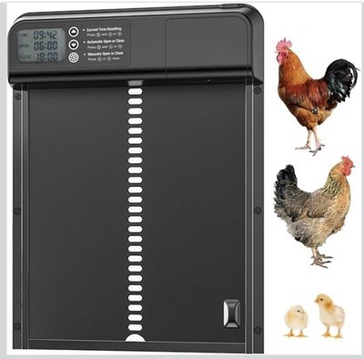 Automatic Chicken Coop Door Battery Powered Timer LCD Screen Waterproof (Large)