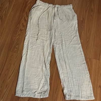 Thread & Supply Cream Linen Pants Size M Comfort Quiet Luxury Business Casual