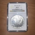 1987 $1 American Silver Eagle NGC MS69