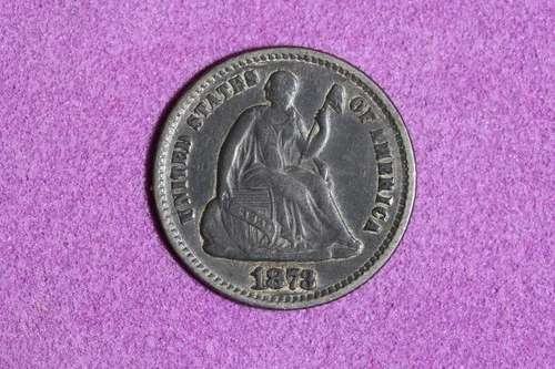Estate Find 1873 Seated Liberty Half Dime #K59657