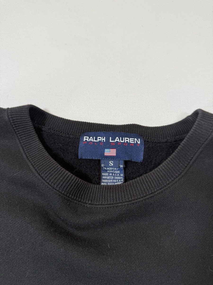 Vintage Polo Sport Ralph Lauren Sweatshirt Mens Small Black RL