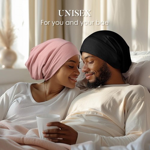 LULUSILK 100% Mulberry Silk Bonnet for Sleeping Women and One Size, Black - Picture 6 of 7