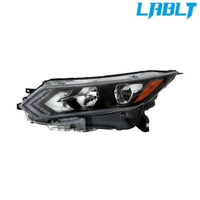 LABLT Driver Side Headlight Halogen w/LED For 2020-2022 Nissan Rogue Sport Black