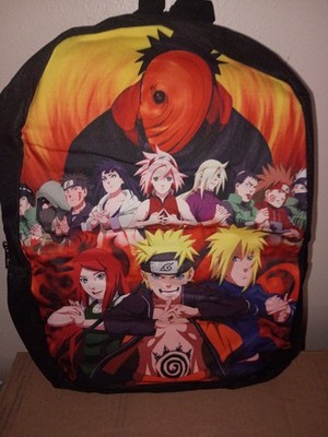 Naruto Shippuden Naruto Uzumaki Character Print Multicolor Backpack 3pc Set