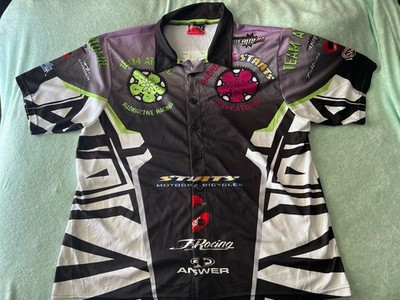 Vintage Team Artic Cat Racing Motocross Atomic Racing Pit Crew Jersey Y2K XL
