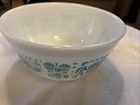 Pyrex Amish Butter print Mixing Bowl Turquoise White Vintage-Number 402: