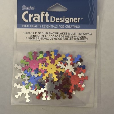 Darice Sequin Snowflakes Multicolor 30pc Craft Designer 10026-11