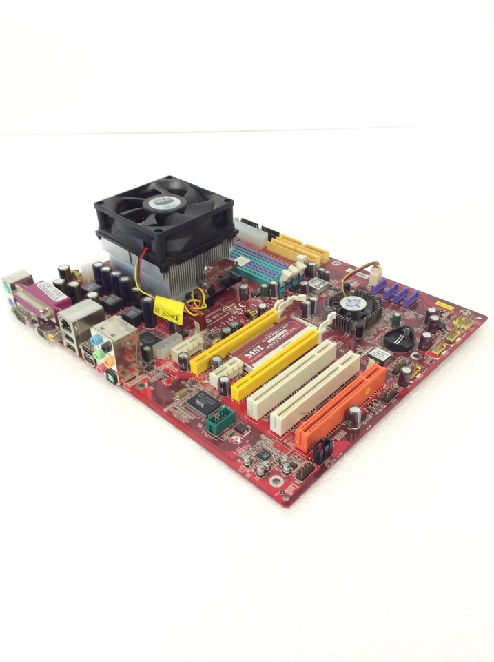 MSI MS-7185 K8N Motherboard Socket 939 w/ Msi Ms-4057 Graphic Card, WORKING - Image 2 of 4