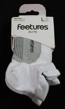 Feetures Unisex Elite Light Cushion with Heel Tab Ankle Socks MS7 White Large