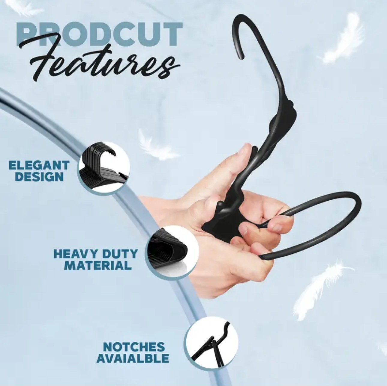 Heavy-Duty Non-Slip Plastic Clothes Hangers with Double Hooks – 25 Pack