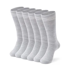 Men's Thin Merino Wool Socks, Cozy Casual Winter Warm Breathable Mid-calf Dre...