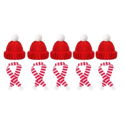 Christmas Knitted Bottle Necklace Hat Combos Quicky Decoration Solution For Mood