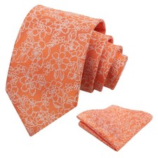 Mens 3.15 Inches Rose Pattern Necktie With Floral Handkerchief Set Wedding