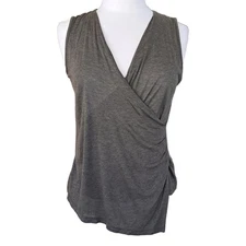 Max Mara Sleeveless Surplus V-neck Top Size Small Neutral Brown