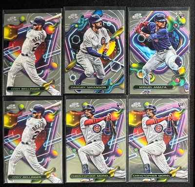 2023 Topps Chrome Cosmic (6) Card Lot Cubs Morel Amaya Bellinger Swanson