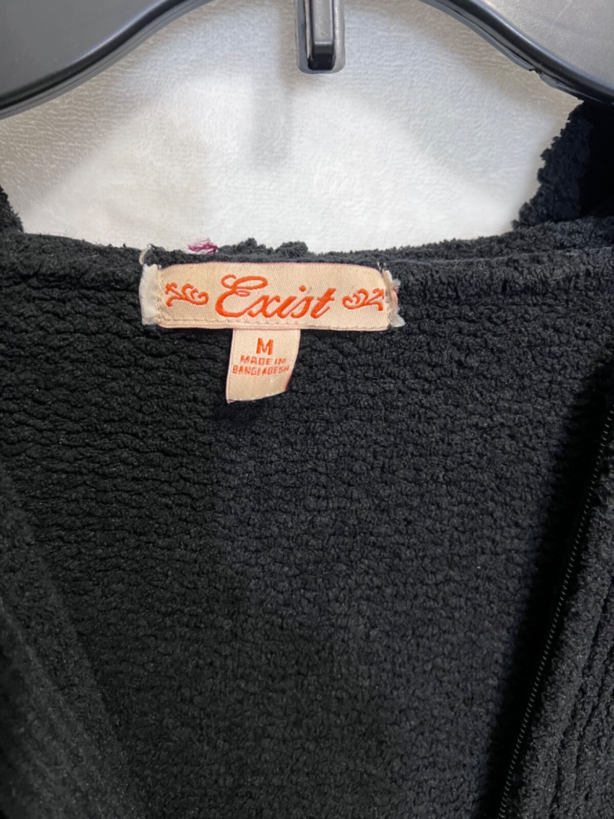 Exist Solid Black Zip Up Hoodie Pockets Cozy M Me… - image 5