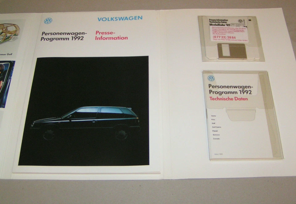 Pressemappe VW PKW Programm 1992 - Golf I Cabrio, Polo 86 C, Golf III, Passat - Bild 3 von 4