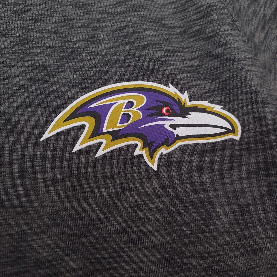 Baltimore Ravens Hoodie Womens Medium Gray Sweater Thumbhole Sleeve Pullover - Image 4 of 4