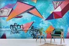 3D Geometry Graphic Graffiti Wallpaper Wall Murals Removable Wallpaper