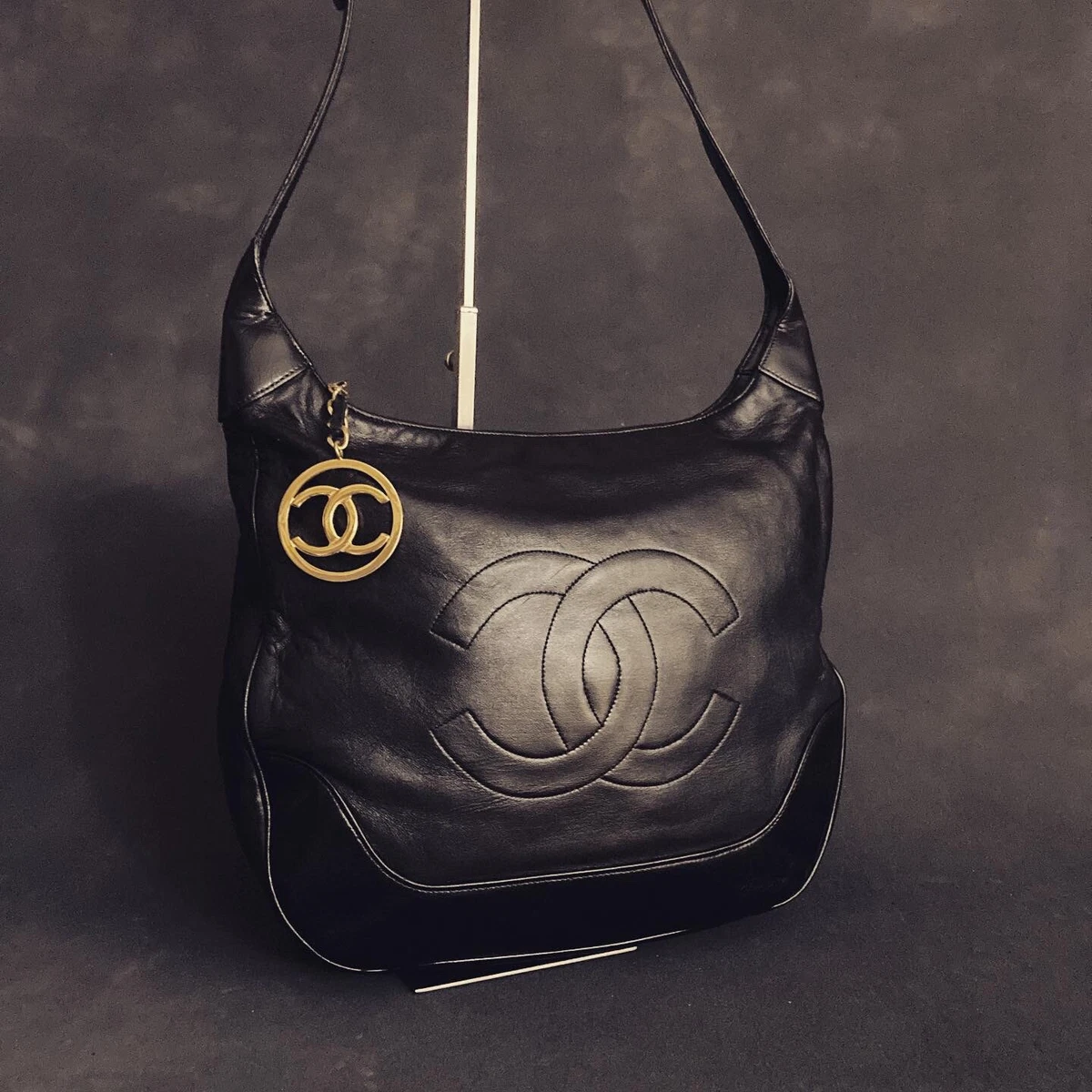 Chanel Vintage CC Timeless Hobo with CC Charm