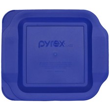 Pyrex 222-PC Square 8" x 8" 2 Quart Storage Container Baking Dish Lid Blue New